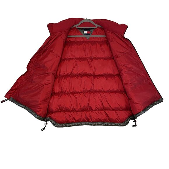 90s Tommy Hilfiger Puffer Vest Outdoor Series 2 Mens XXL Silver Hip Hop Urban - Picture 2 of 7